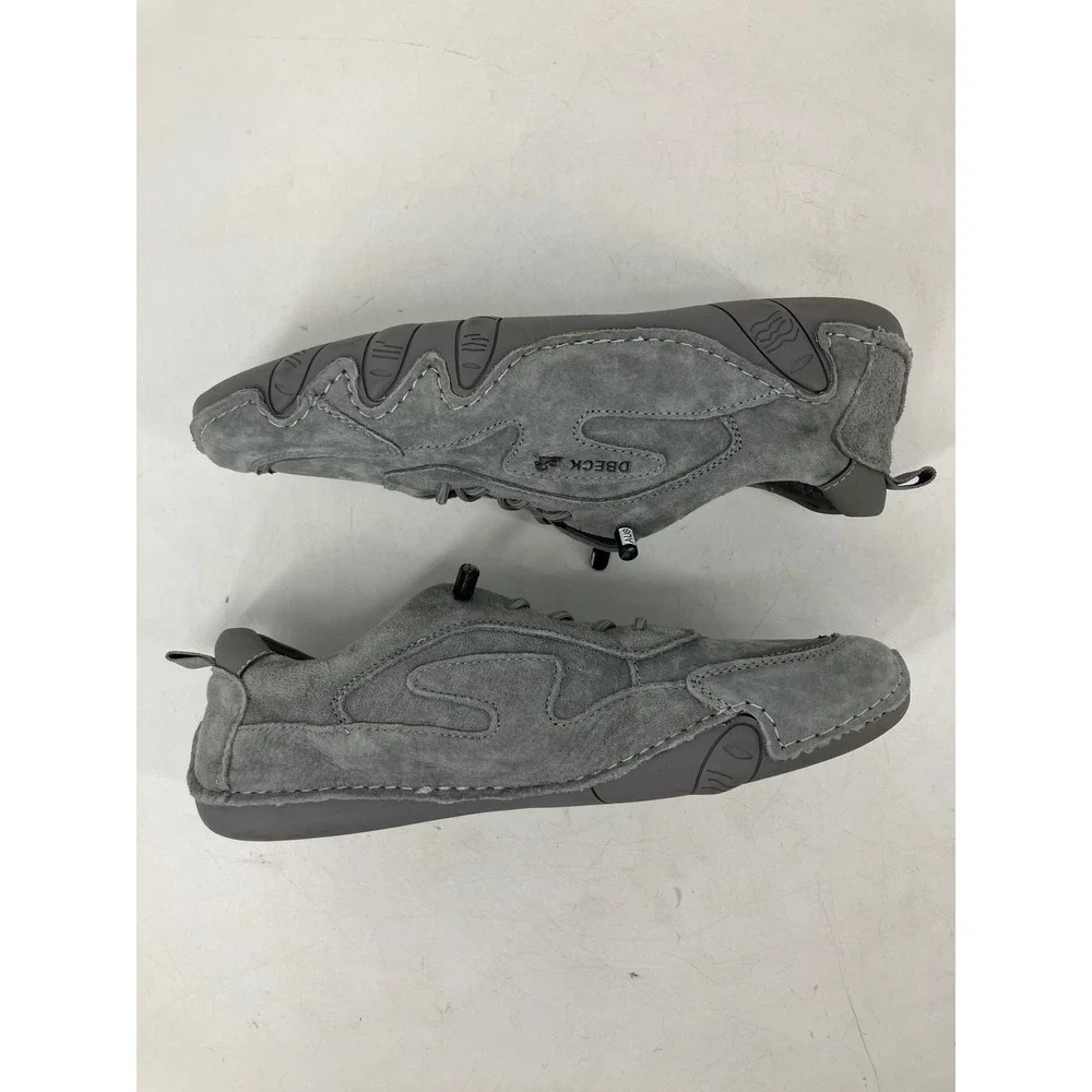 DBECK Casual Sneakers Mens EU 42 Grey Excellent Suede Bungee Lace Low Top